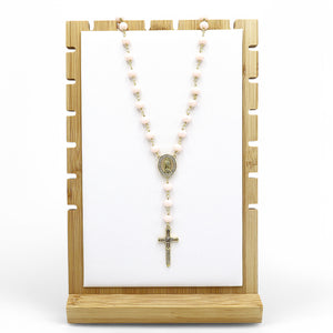 Collar rosario rosa claro Collar rosario rosa claro